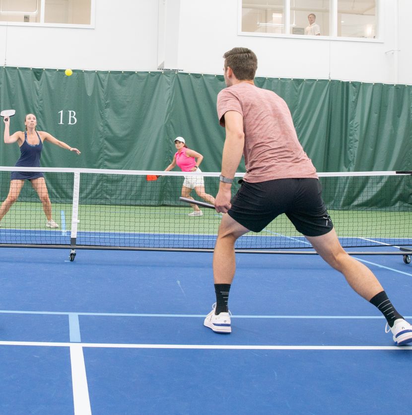 playing pickleball